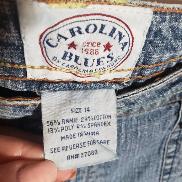 Carolina Blues Straight Wide Leg Jeans Sz 14 Stretch Relaxed - Picture 7 of 8